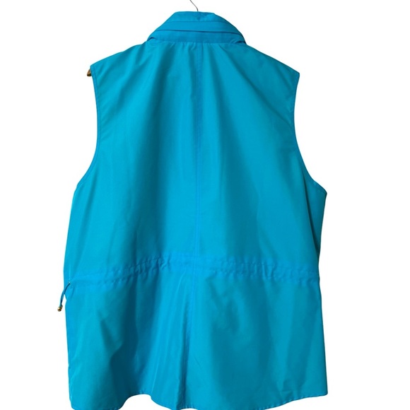 Chaps Womens Sz X-Large Reversible Hooded Neon Golf Rain Vest Nautical Sport - Picture 2 of 7